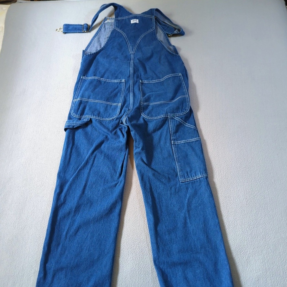Liberty Denim Bib Overalls Mens 34x30 Blue Green Zip Pocket Workwear Utility - Picture 4 of 9